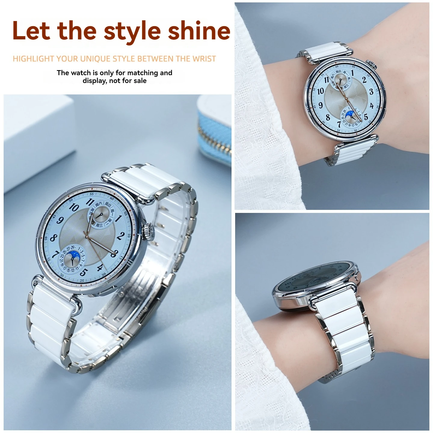Роскошный керамический ремешок 18 мм для Huawei Watch 5 GT5 Pro 42 мм, браслет для Huawei GT6 GT5 GT4 41 мм, высококачественный титановый ремешок (art.: 3920d36f8587e) - 3920d36f8587e