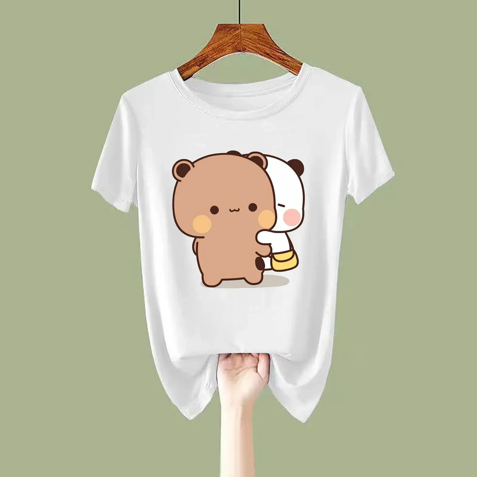 Kawaii Мужской Повседневный Топ Медведь Аниме уличная одежда модная мужская