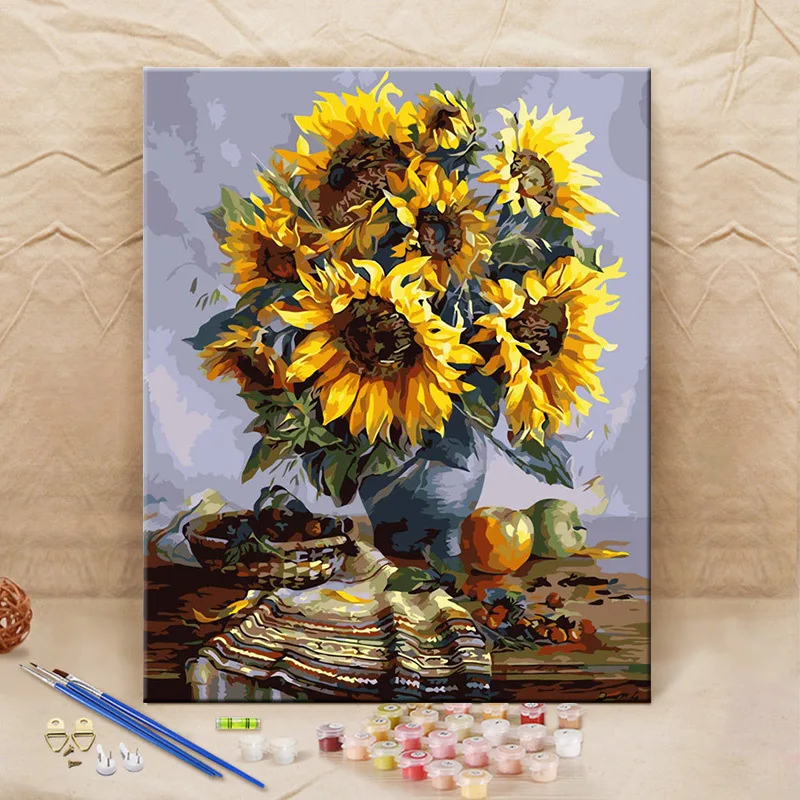 

3961Ann-Tulip diy digital oil painting oil painting acrylic flower painting explosion hand-filled landscape painting