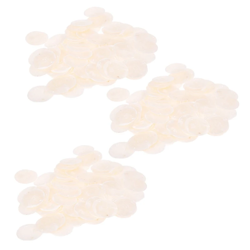 

HLZS-Plate Beads 300X Nacre Pearl Shell Round 35Mm White