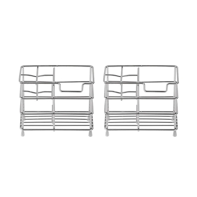 

2 Pack Stainless Steel Toothbrush Holder 5 Slots Wall Toothbrush Rack Storage Organizer For Toothbrush Bathroom