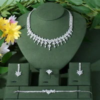 trendy fashion 4pcs luxury water drop indian jewelry sets for women wedding party uae dubai bridal jewelry sets n 48