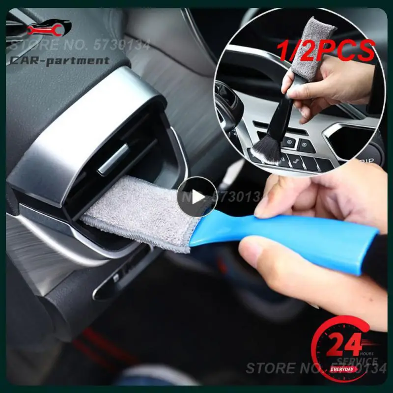 

1/2PCS Car Detailing Brush Interior Air Conditioning Outlet Cleaning Brush Dashboard Keyboard Dust Sweeping Tool Auto