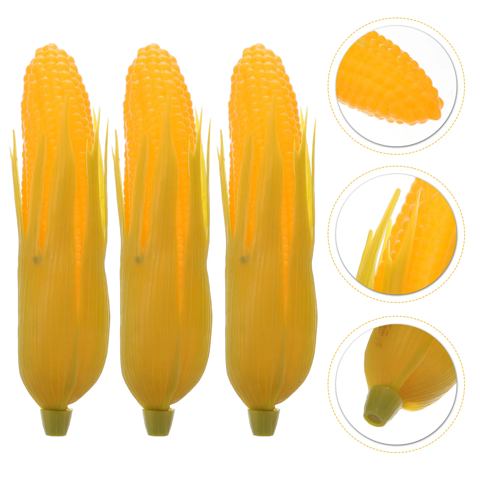 

3pcs Artificial Corn Lifelike Simulation Corn Vegetable Photo Props for Home Decoration ( Green )