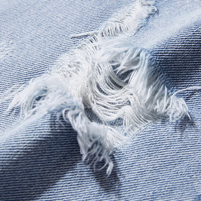 2023 New Little Cow Summer Elastic Elastic Waist Men's Denim Shorts Loose High Elastic Comfortable Mid-waist Denim Mid-pants