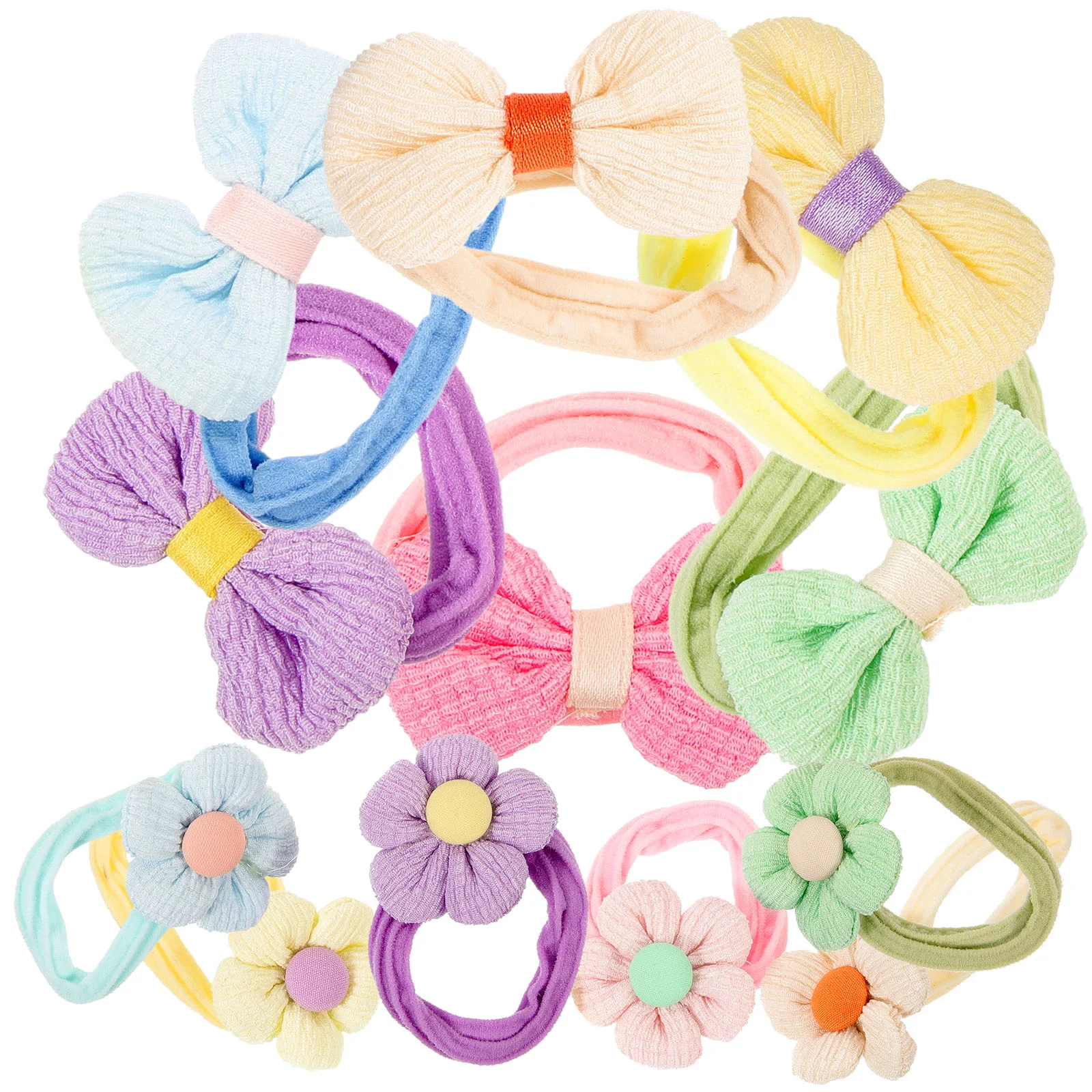 

12 Pcs Baby Hair Bands Ties Girls Scrunchies Elastics Toddler Soft Toddlers Fabric Child Ponytail Holders Fine