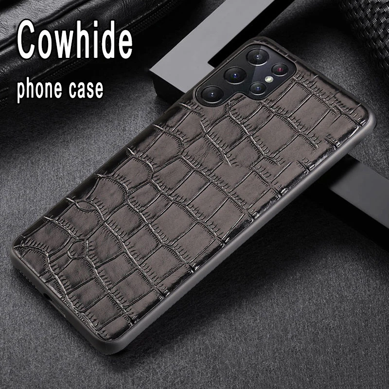 Enlarge For Samsung Galaxy S22 21 20 ultra s21fe s10e leather phone case All-inclusive lens Phone Case Crocodile skin Back Cover cases