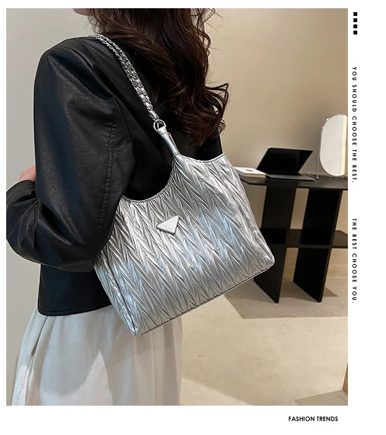 

Europe and the United States retro texture bag female 2023 new fashion 100 fold large capacity shoulder Tote women's bag