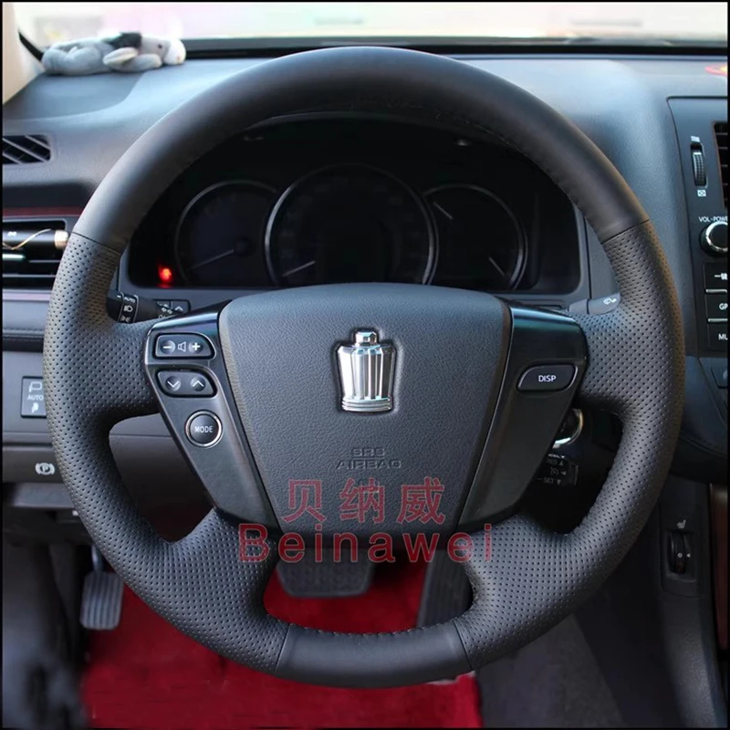 

Сшитый вручную чехол на руль из натуральной кожи с текстурой персикового дерева для Toyota Crown S200 Alphard 2-го поколения AH20 2008-2015