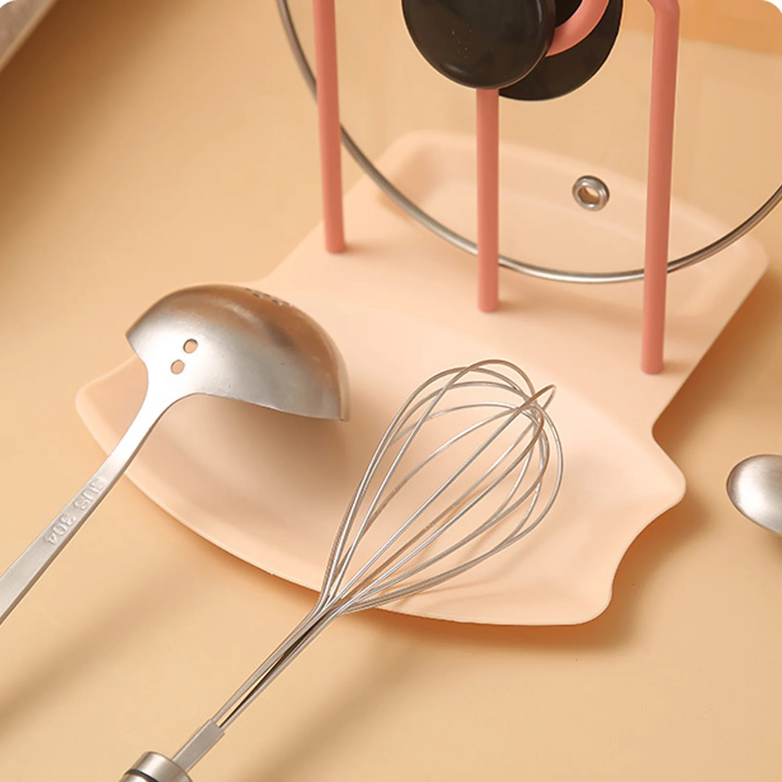 

Spoon Rest And Pot Lid Holder Removable Pan Pot Cover Lid Rack Shelf Stand Holder Utensil Rest Organizer Storage Kitchen Tool