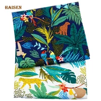 jungle animal series poplin calicocotton fabricprinted plain clothfor diy sewing quilting womanskids clothes dressmaterial