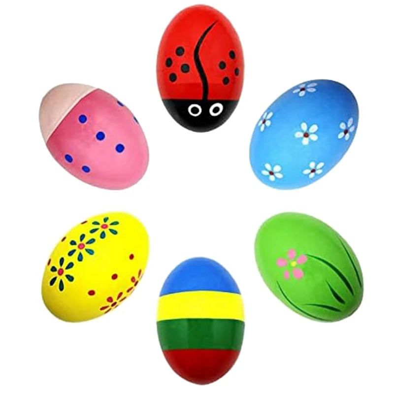 

Wooden Egg Shakers Baby Maracas Eggs For Baby Kids Musical Instruments Early Learning Toys, 6 Pcs Easy To Use