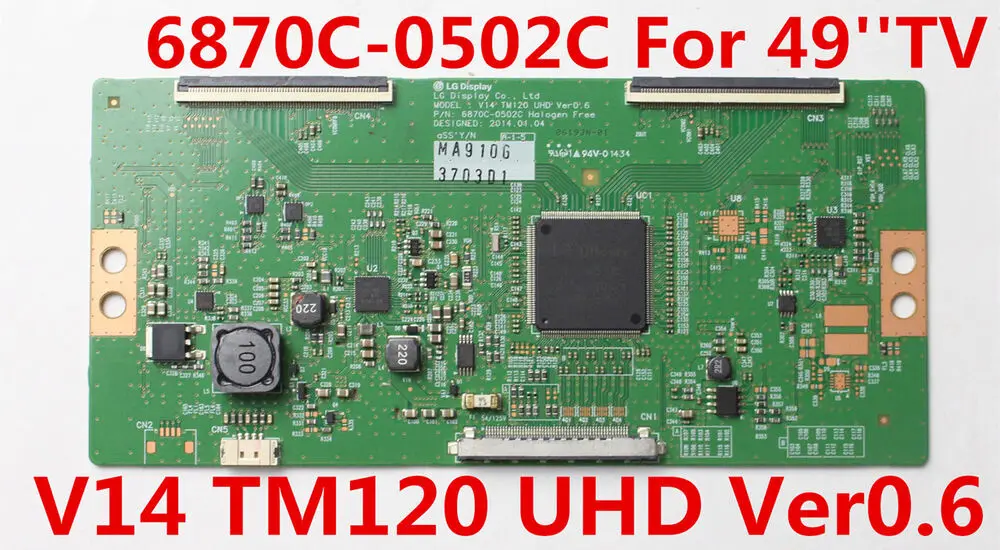 

For 6870C-0502C LG Display T-con Board V14 TM120 UHD Ver 0.6 Vizio LG For 49''TV