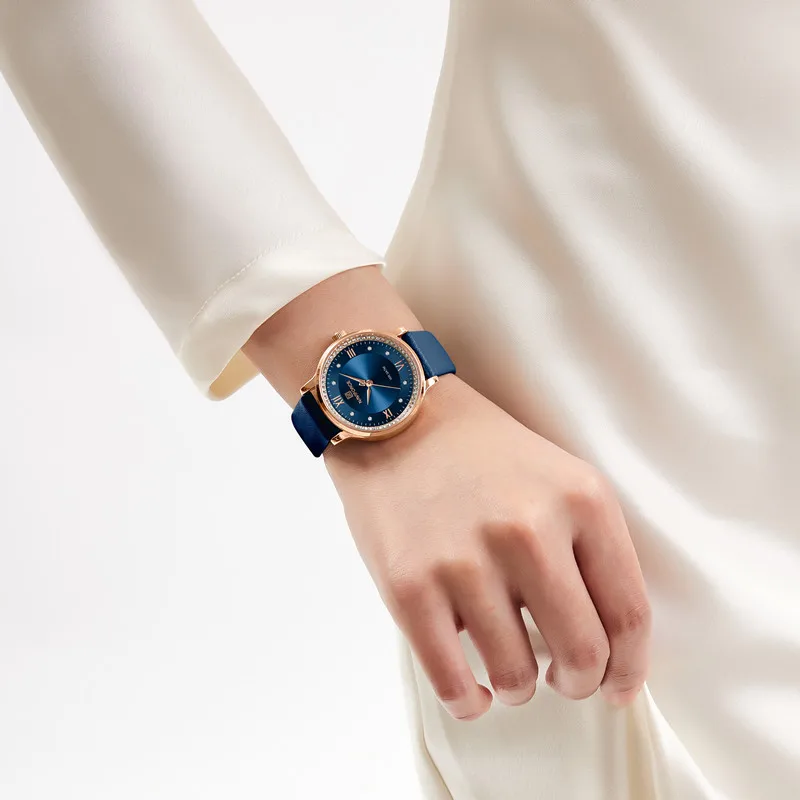 Top Brand NAVIFORCE 2023 Women Quartz Watches New Fashion Leather Vintage Wristwatches Waterproof Ladies Clock Relogio Feminino