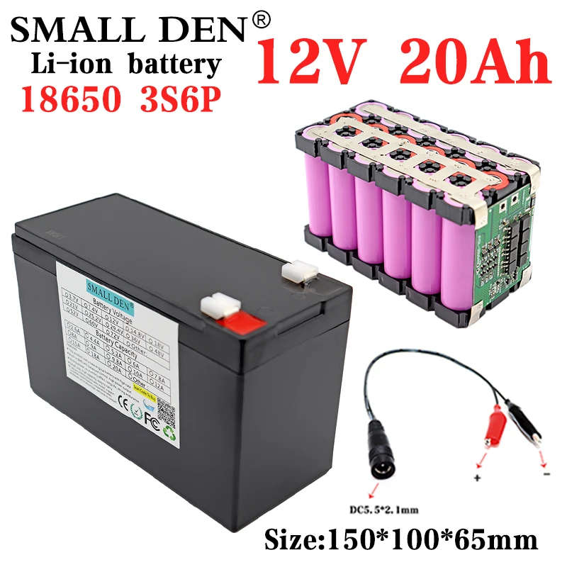 

12V 20Ah18650 lithium battery pack built-in BMS 12V sprayer surveillance camera backup power battery for children's electric car