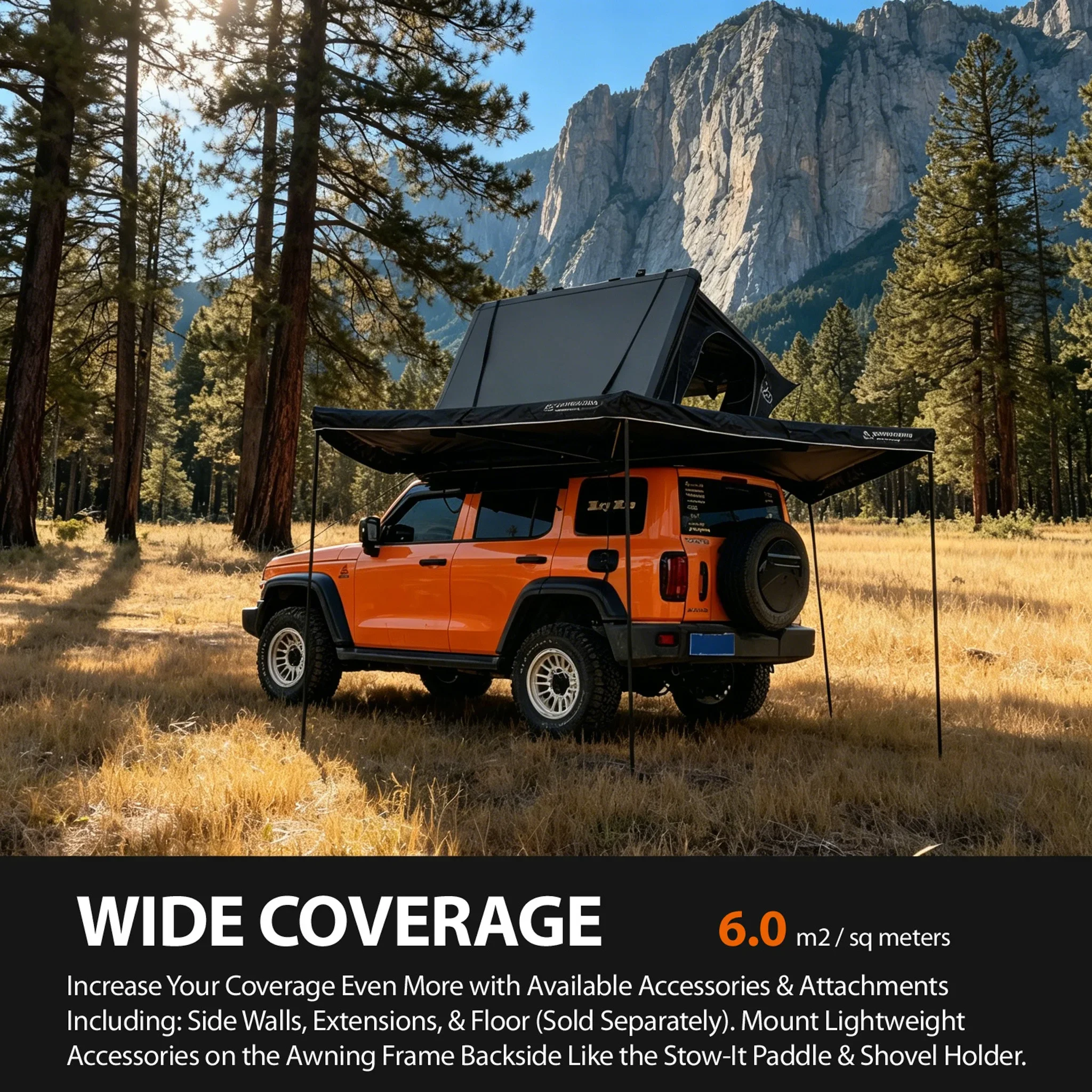 Фото Палатка-тент YOUNGHUNTER 4WD Foxwing 270 градусов с отдельно стоящим вентилятором для автопутешествий и приключений №4