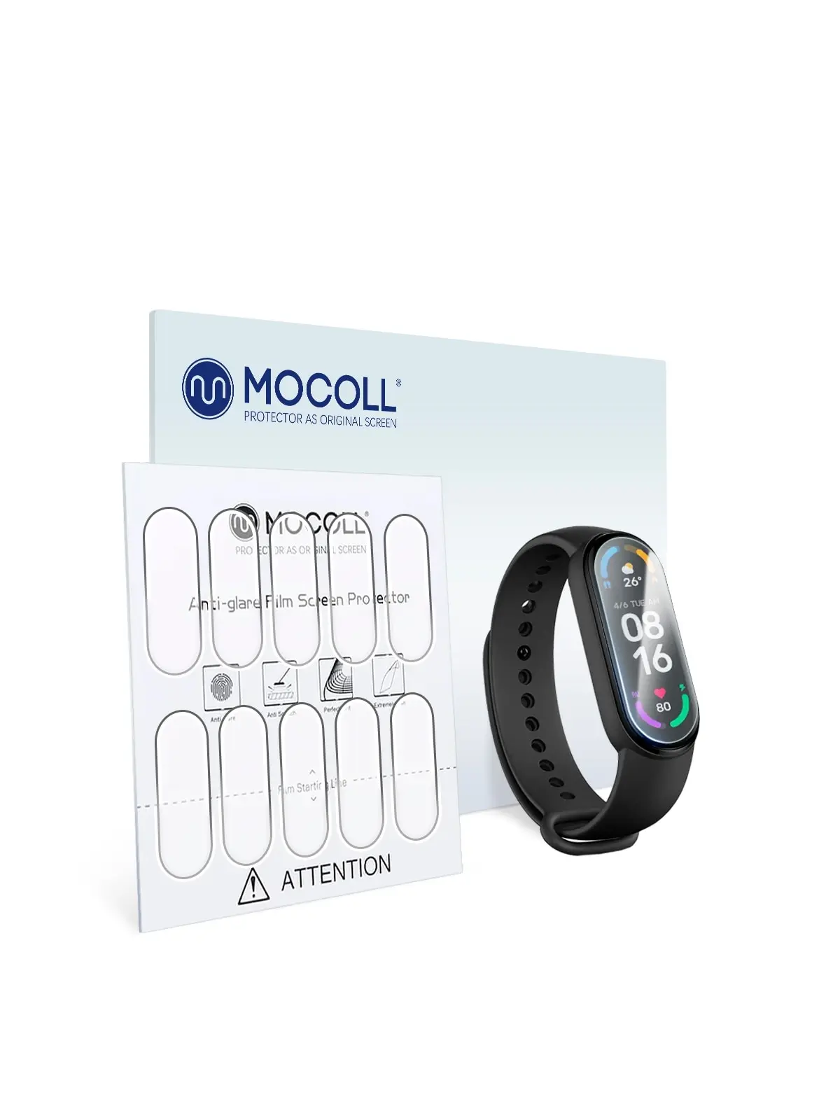 Пленка защитная MOCOLL для фитнес-трекера Xiaomi Mi Band 6 (10шт) глянцевая |