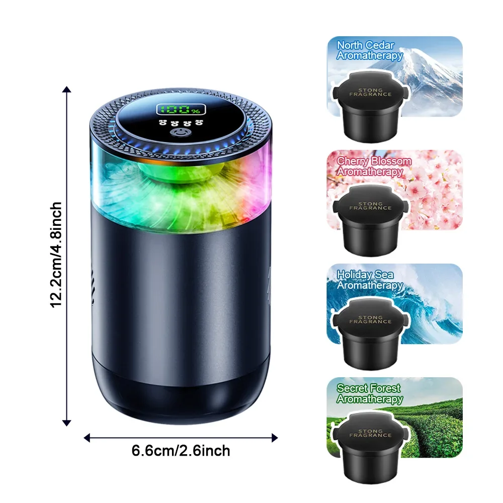 

Умный автомобильный освежитель воздуха, перезаряжаемый автомобильный ароматический диффузор, облачный туман со звуковой лампой, RGB свет для автомобильного интерьера