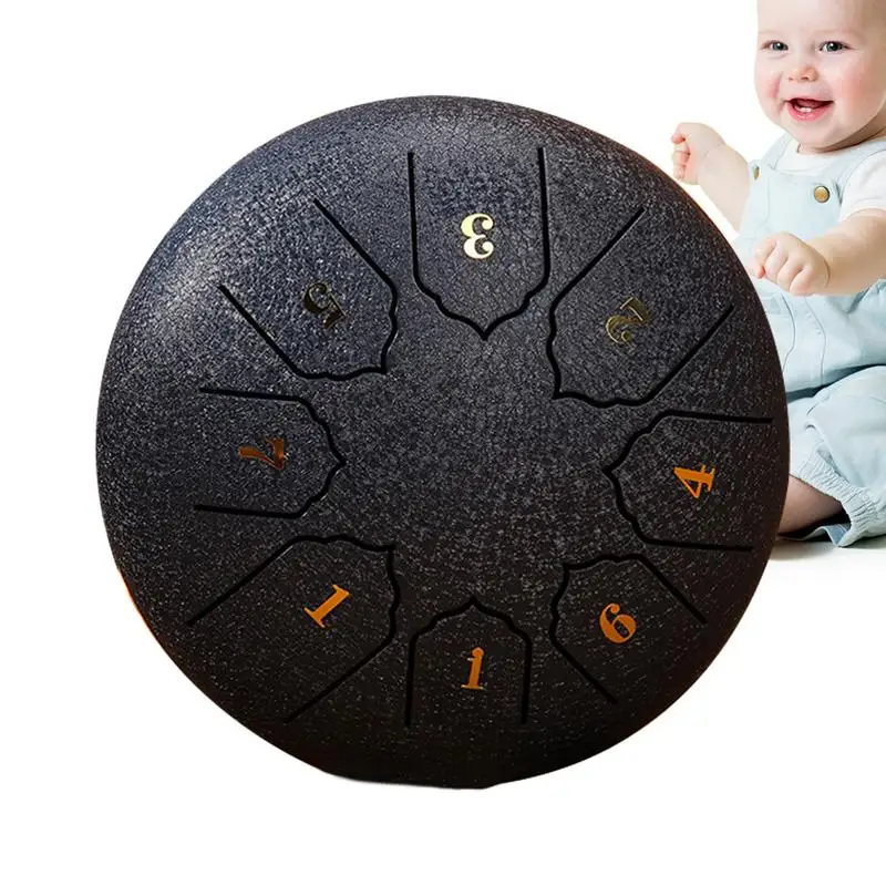 

Mini Steel Tongue Drum 6-Inch Musical Percussion Instrument Mind Relaxing Drum With Drumsticks Tongue Drum With Music Sheet And