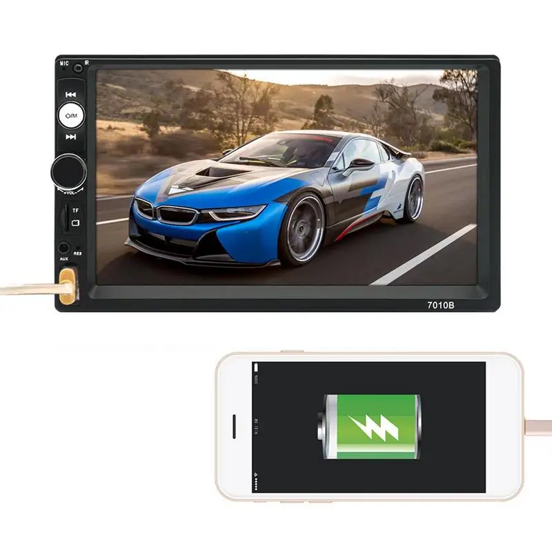 

MP5 мультимедийный плеер 7 LCD 2 Din с обратным изображением 4 режима воспроизведения для автомобиля автомобильное радио Громкая связь A2DP USB головное устройство