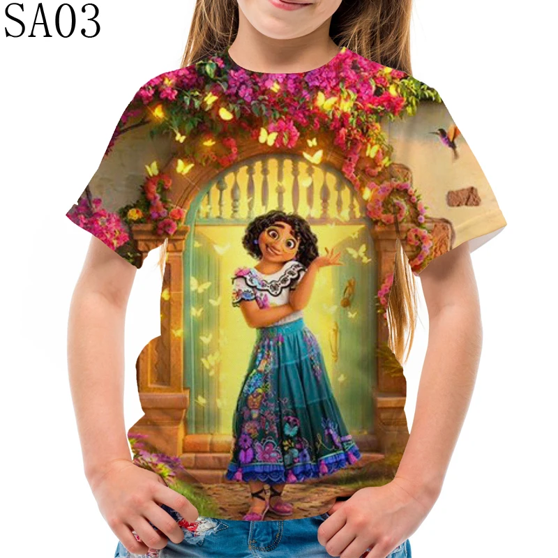 

Children's clothing Encanto Mirabel summer digital printing girls print top T-shirt short sleeve kids SA04