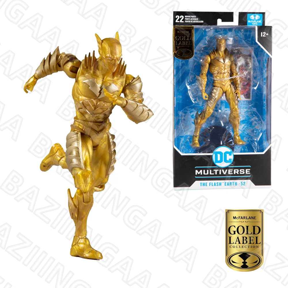 

Кукла из мультфильма DC McFarlan, металлическая, золотая, красная, смертельный дьявол, 18 см