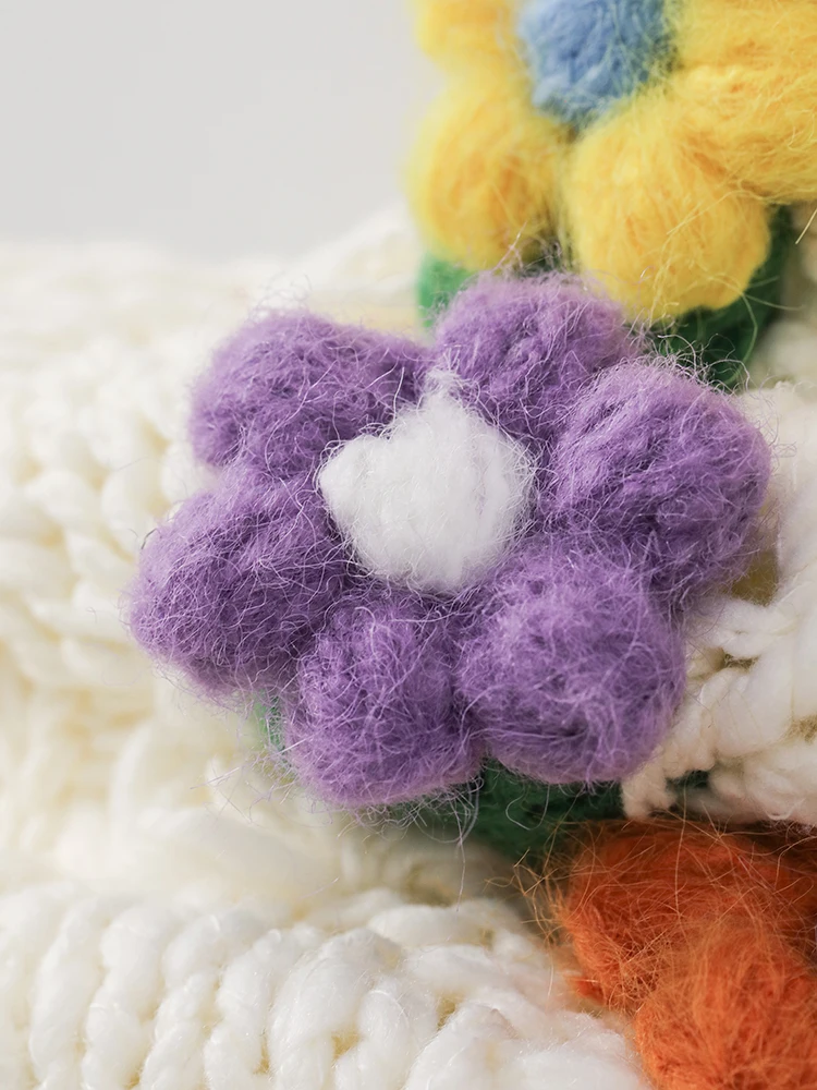 Jastie мягкий толстый свитер 2023 осень зима женская одежда цветок ручной работы