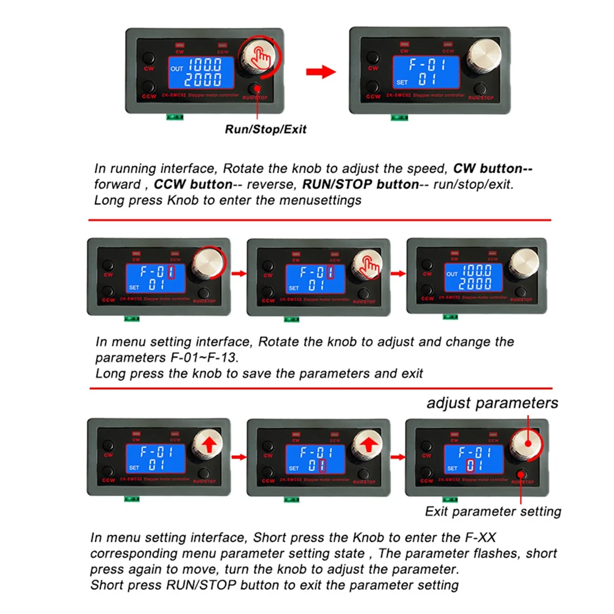 SMC02 шаговый двигатель вперед и назад модуль управления панель импульс/модуль