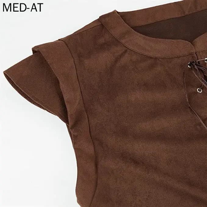 Жилет мужской из искусственной замши пиратский Готический жилет стимпанк в