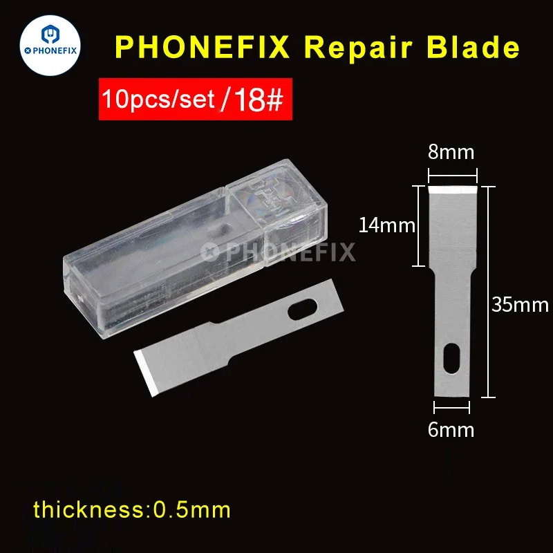 PHONEFIX Лезвия ножа для ремонта телефонов 10 шт.