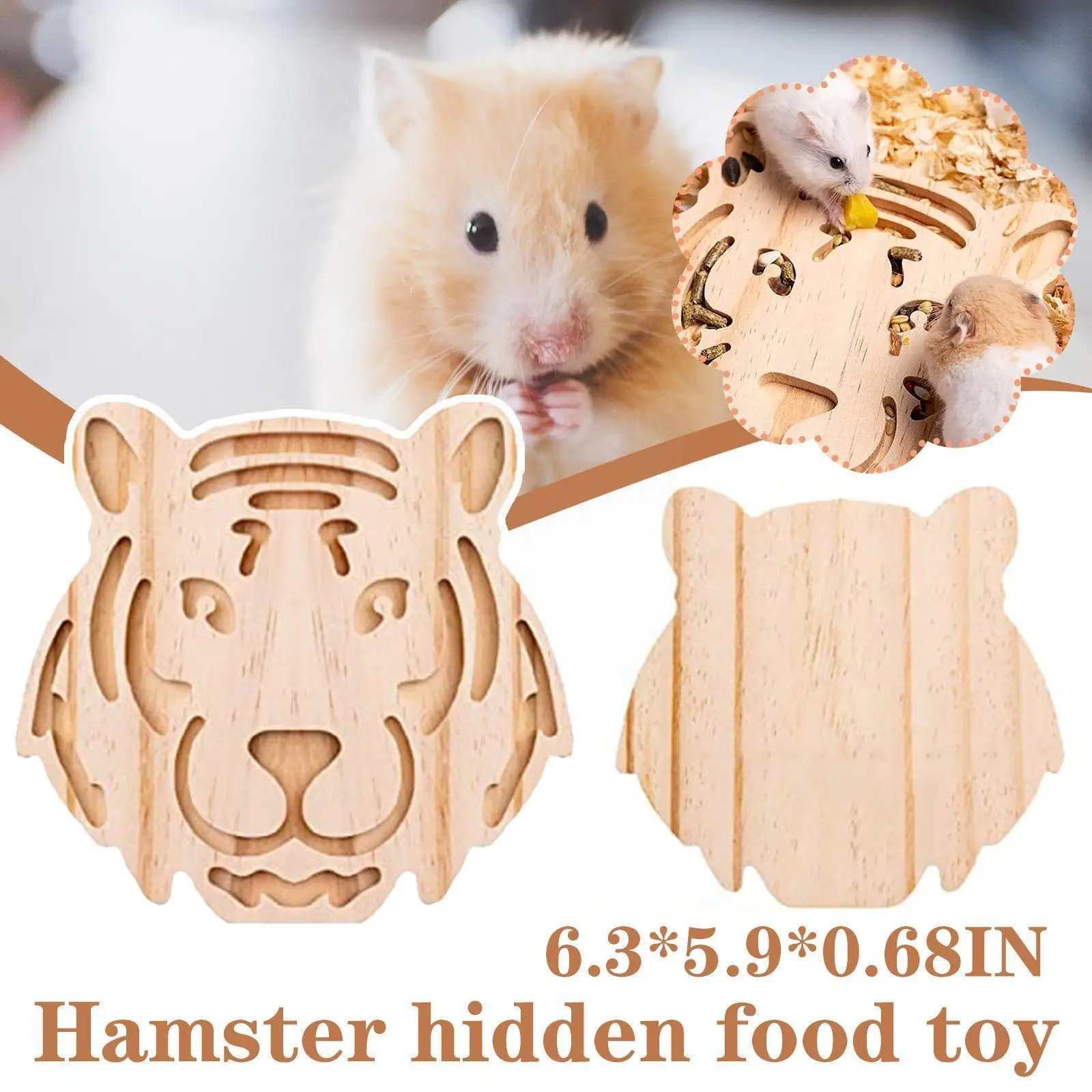 

Wooden Guinea Pig Foraging Toy Interactive Hidden Snack Jigsaw Pet Feeder Mat,Snuffle Small Little Toy Rabbit Hamster Rich I8E1