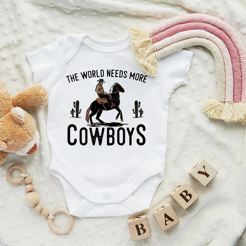 

Детский комбинезон «World NEED More Cowboys», детский комбинезон, одежда для мальчиков и девочек, комбинезоны для малышей с ретро-принтом, подарок для новорожденного