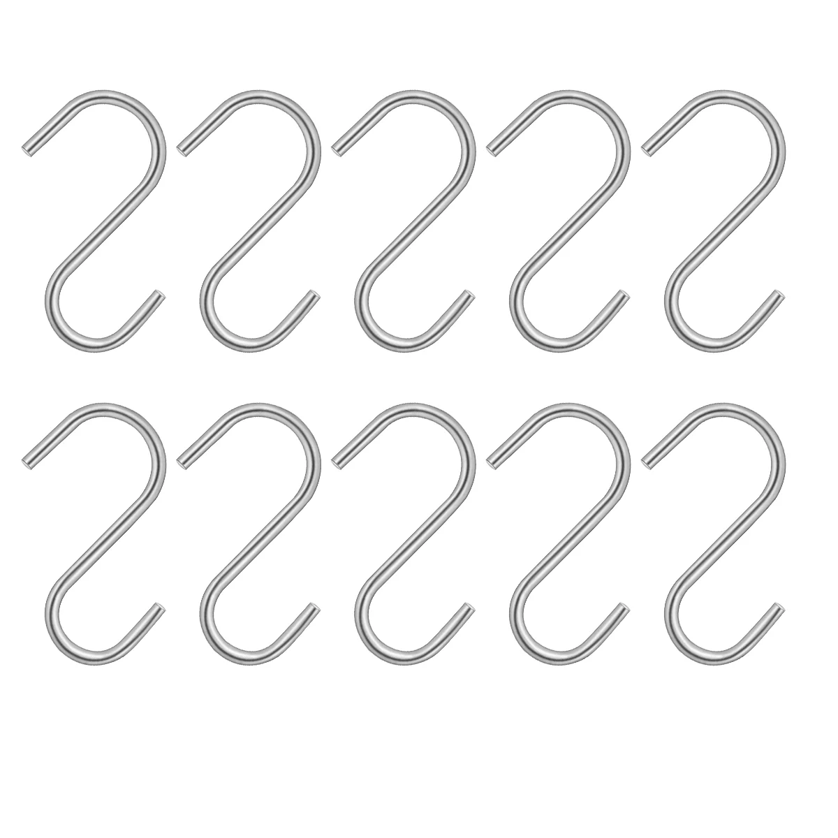 BESTOMZ 100 Pcs Heavy Duty Stainless Steel S Shaped Hooks Kitchen Spoon Pan Pot Utensils Hangers Clasp Over the Door Closet