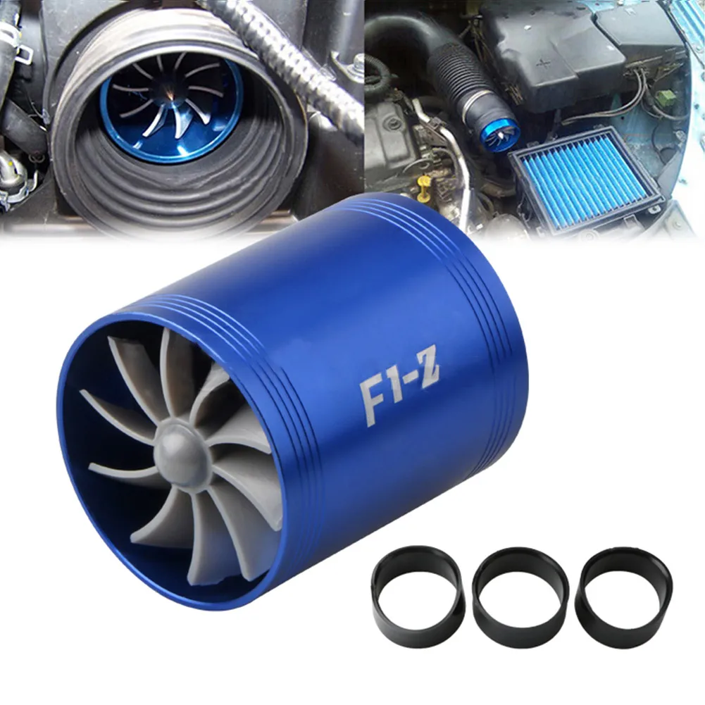 

Car Air Intake Turbonator Single Fan Turbine Turbo Engine Turbine Gas Fuel Saver Double-sided Turbocharger Car Accessories