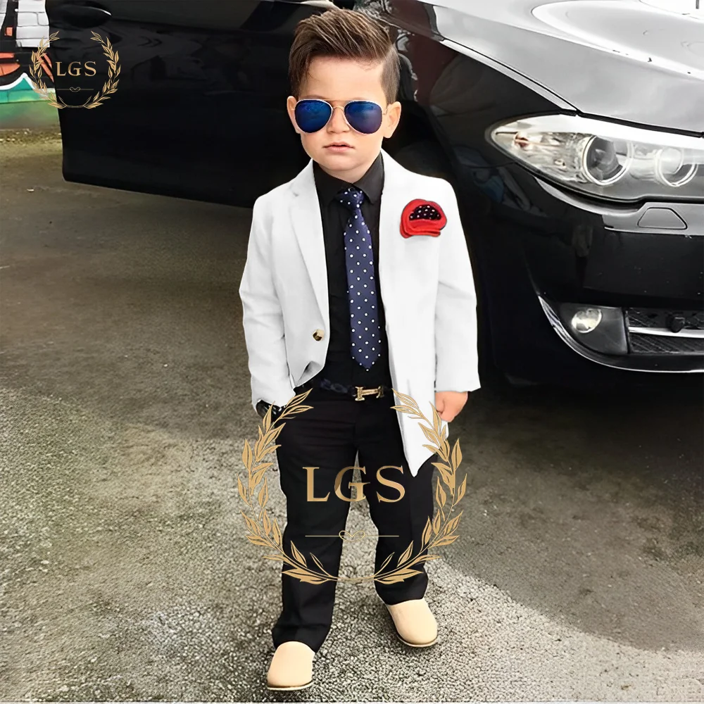 Костюм для мальчиков из 2-х предметов (куртка и черные брюки) подходит 2 ~ 16 лет