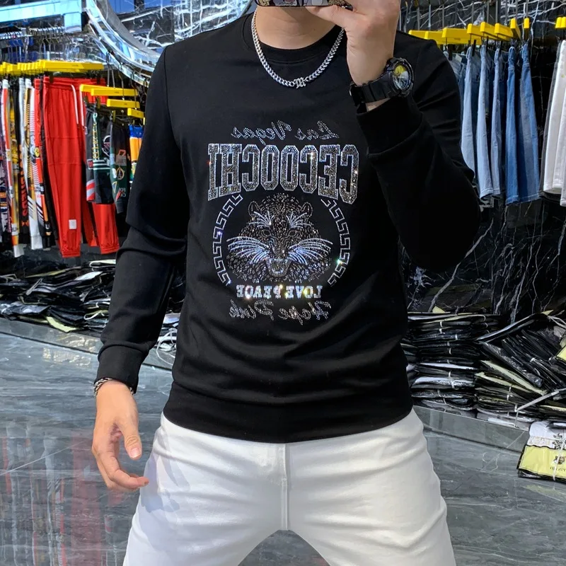 

New Spring and Autumn Sweater Men's Handsome and Slim Korean Version Round Neck Long-sleeved Bottoming Shirt Men's Pullover Top