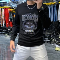 new spring and autumn sweater mens handsome and slim korean version round neck long sleeved bottoming shirt mens pullover top