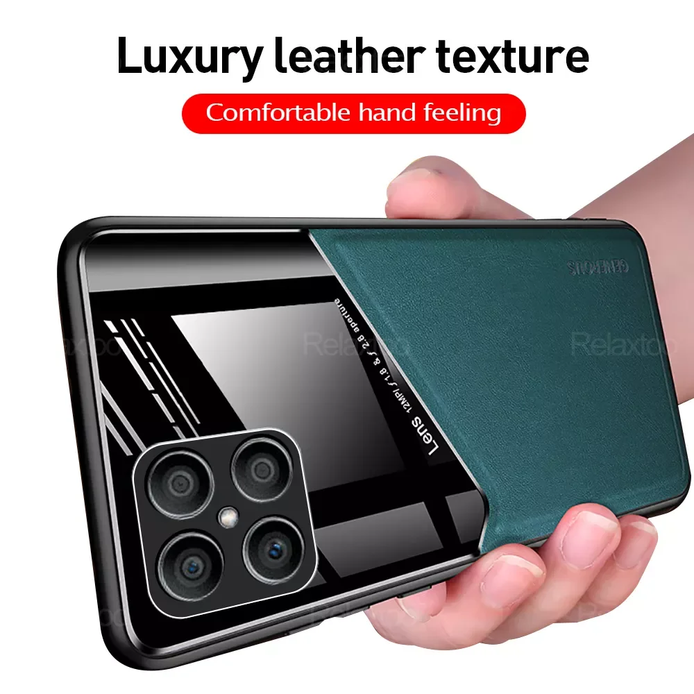 

Honor X8 Protective Case Car Magnetic Stand On Honour Xonor X8 X 8 8X X8 HonerX8 Coque Leather Shockproof Soft Bumper Cover