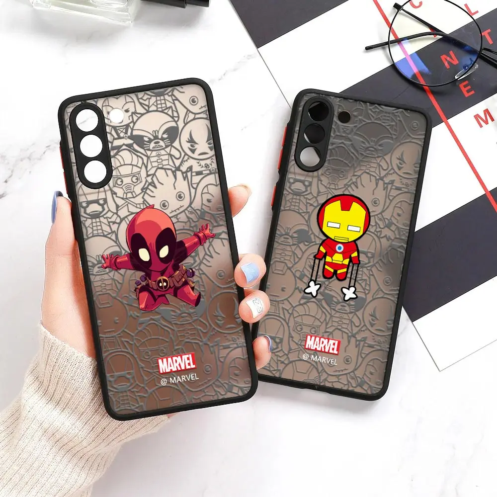 

Ironman S23 Ultra Case For Samsung Galaxy S22 Ultra Case S23 Cover S21 S20 Plus FE S10 S9 Matte Cover Cute Marvel Comic Deadpool