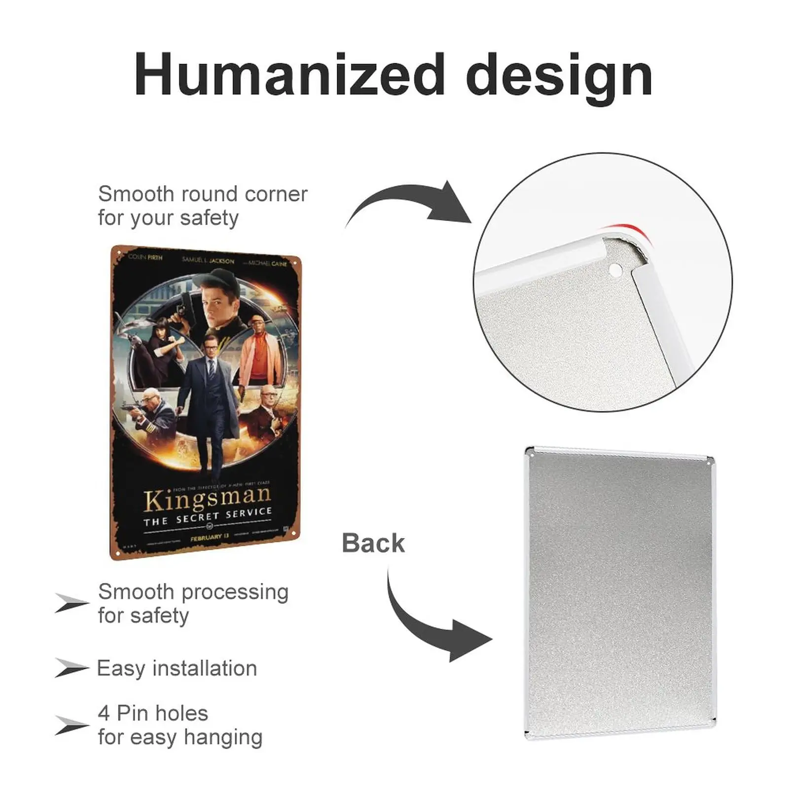 Настенный плакат в стиле секретной службы Kingsman 8x12 дюймов