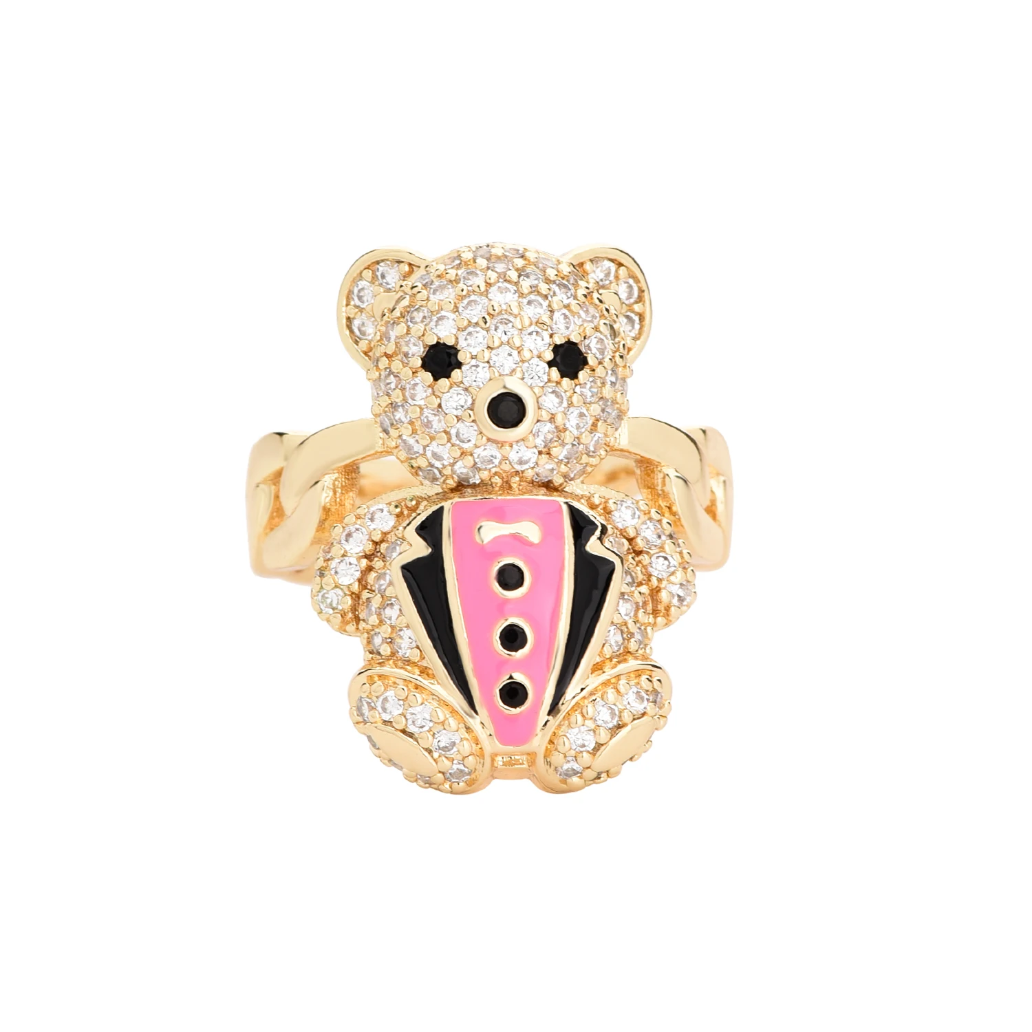 Модный костюм медведя оригинальный позолоченный медный материал 14 карат мы