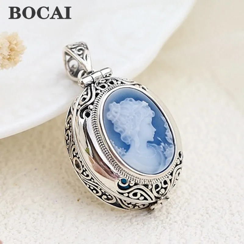 BOCAI новые настоящие серебряные украшения S925 рельефные изделия на день рождения