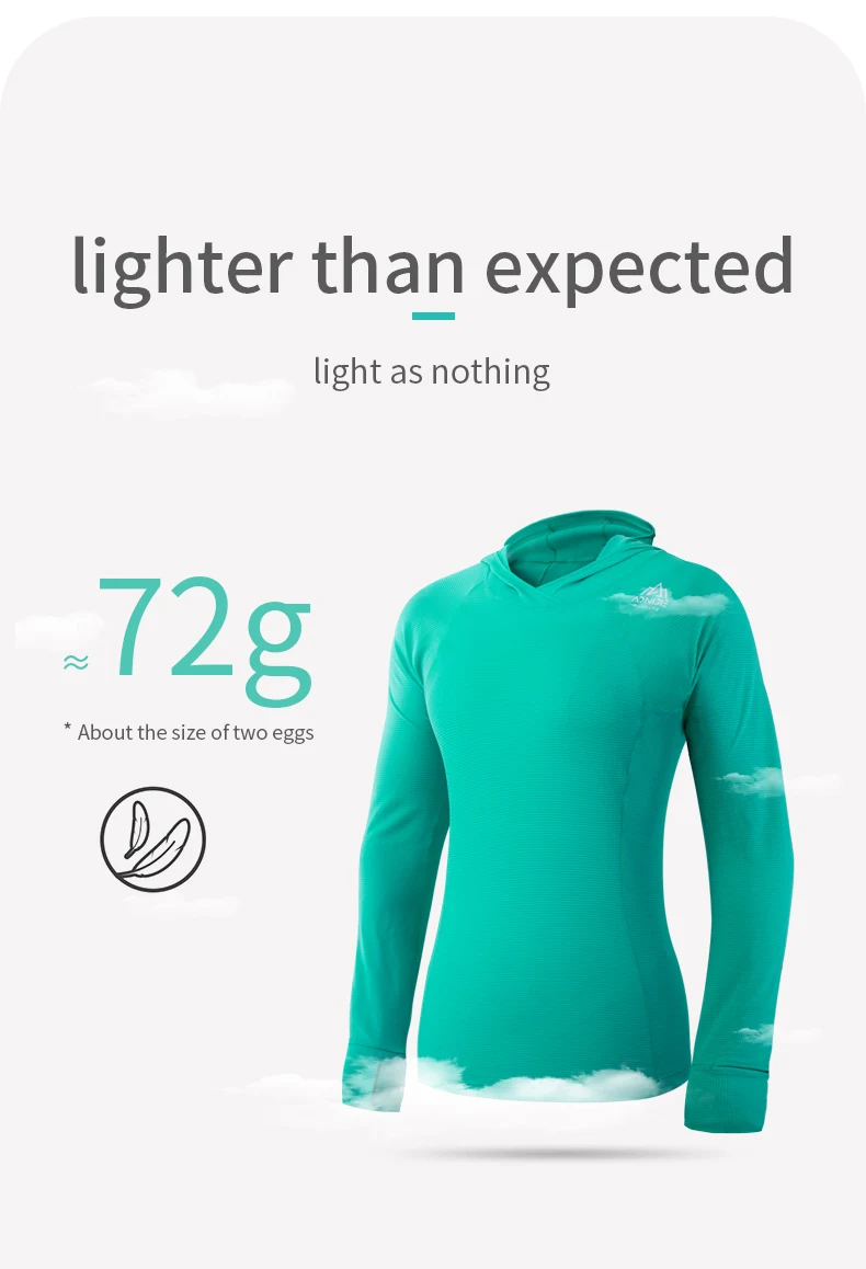 AONIJIE FW5146 Women Female Sports Quick Drying Hooded Long-sleeved Shirt With Finger Hole Spring Fall For Running Gym