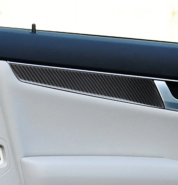 

Подходит для Mercedes-Benz c-class w204 декоративная наклейка на дверную панель из углеродного волокна