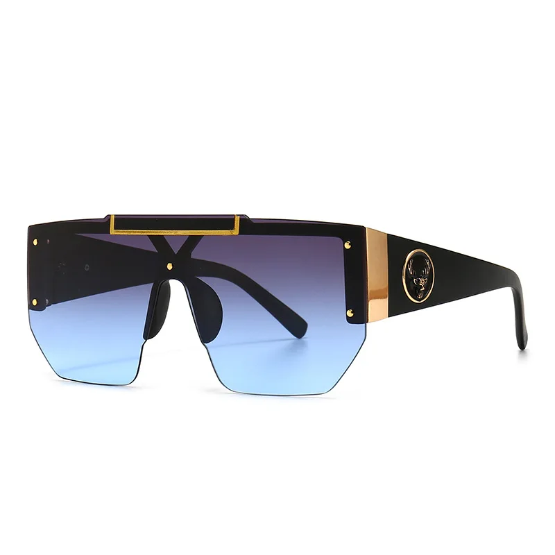 

vintage Oversized Square Sunglasses Men Women Designer Flat Top Fashion One Piece Lens Sun Glasses Women For Female Shades
