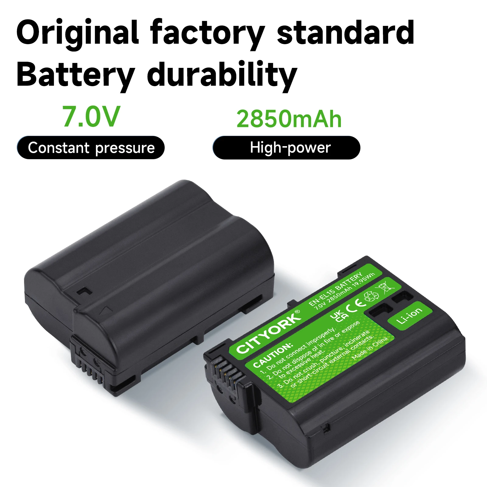 Фото Аккумулятор EN-EL15 EN-EL15C + зарядное устройство с двумя USB-портами, аккумулятор для камеры EN-EL15 2850 мАч для Nikon D600 D800 D7000 Z5 Z6 II Z7II D7100 D7200 №4