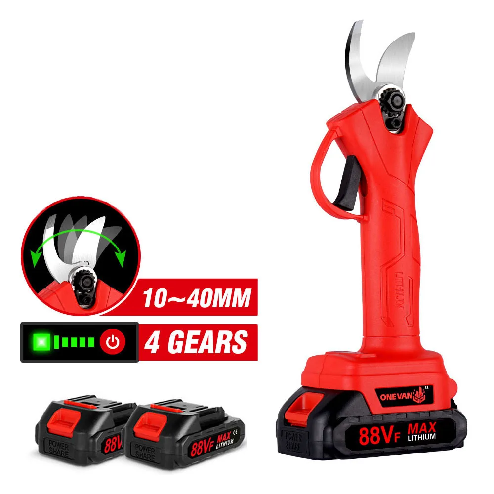 

1000W 4 Gears Electric Cordless Pruner Pruning Shear 9000mAh Lithium-ion Battery 18v Battery Garden Tool