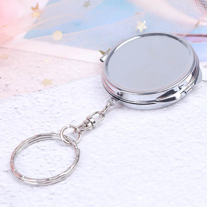 

GU118 1PC Portable Folding Mirror Key Chain Pocket Compact Makeup Cosmetic Mirror With Key Ring