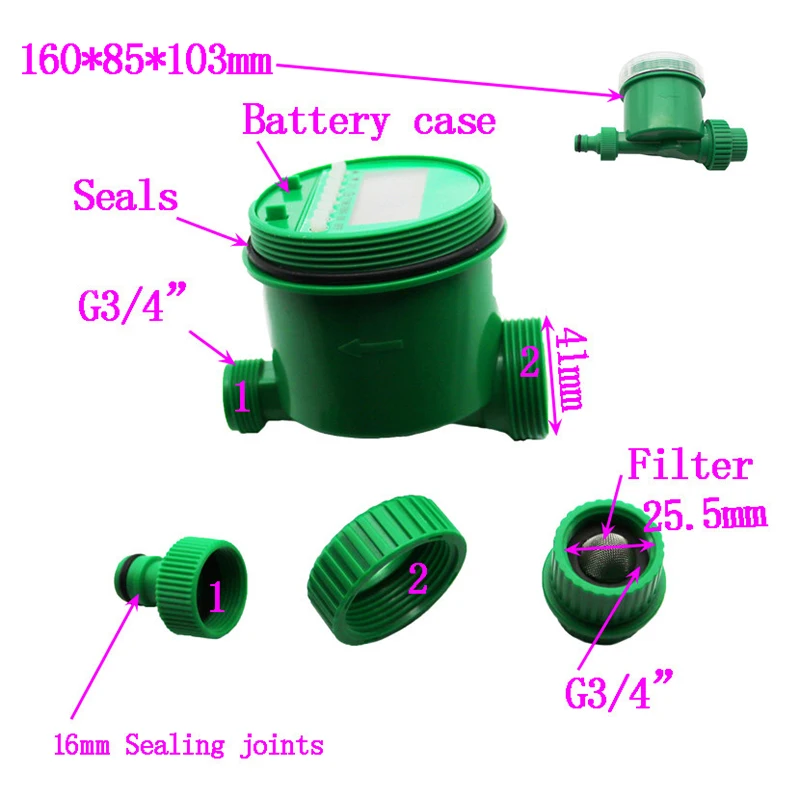 

Automatic Electronic LCD Display Home Solenoid Valve Water Timer Garden Plant Watering Timer Irrigation Controller System 1 Pc