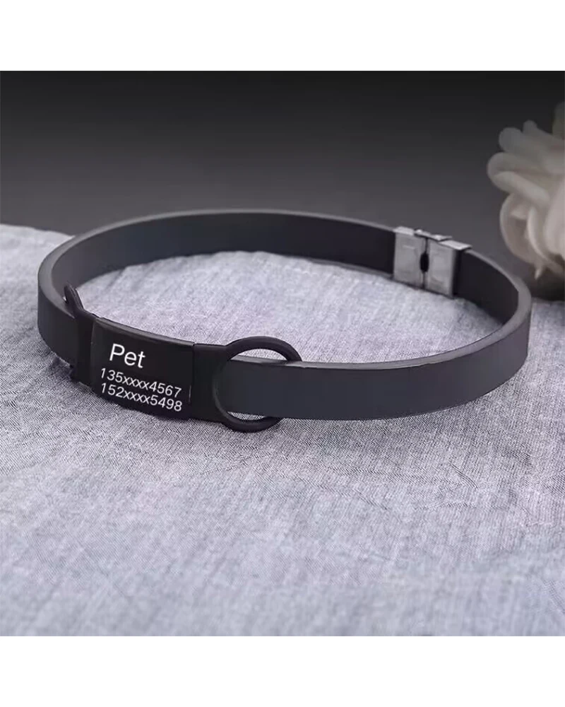 

Dog Tag Collar Smooth Surface Lettering Brand Name Anti Loss Dog Pet Listing Necklace Accessories Spot Shipping